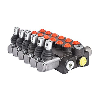 6 Spool Adjustable Hydraulic Double Acting Control Monoblock Valve for Tractor Loader, 11GPM, 3600 PSI