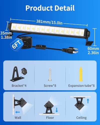 THECHAM 45W LED Shop Light Plug in for Workbench