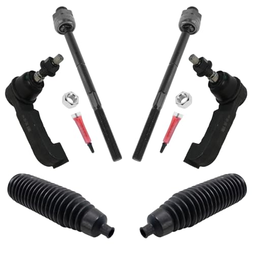 TRQ Front Driver & Passenger Side Inner & Outer Steering Kit Steering Rack - style: PSA32076