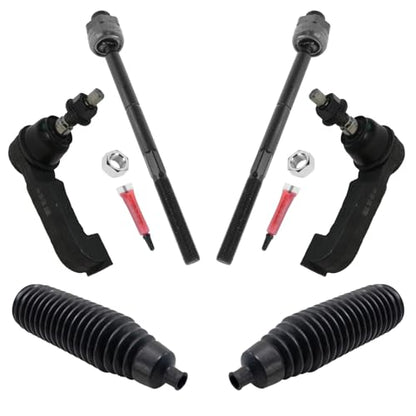 TRQ Front Driver & Passenger Side Inner & Outer Steering Kit Steering Rack - style: PSA32076