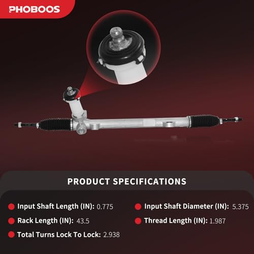 PHOBOOS Manual Steering Rack and Pinion Fit for Hyundai Sonata - size: 24-2403