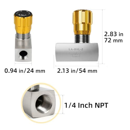 Hydraulic Flow Control Needle Valve 1/4 Inch Npt Ports, 5.28 GPM, 5076 PSI - size: 1/4 Inch