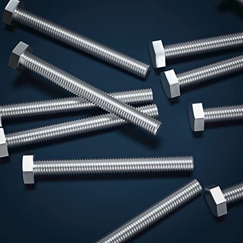 1/2-13 x 4 (1 to 7" Optional) Hex Head Screw Bolt, Stainless Steel 18-8(304), Fully Threaded,5pcs - size: 1/2-13 x 4"