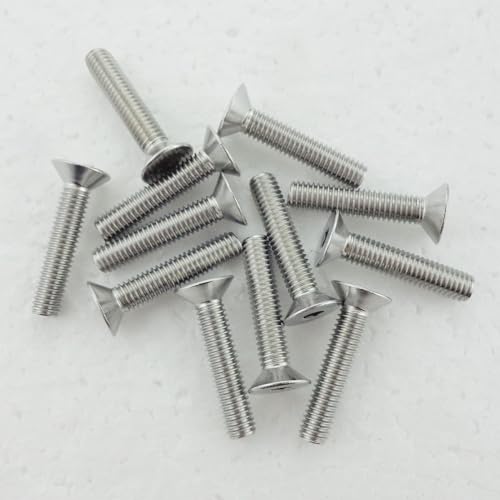 M6 x 30mm Flat Head Socket Cap Screws,Fajoeda 20Pcs M6 Countersunk Bolts 18-8 (304) Stainless Steel Hex Socket Cap Screws - size: 20PCS M6-1.0 x 30mm