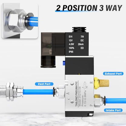 TAILONZ 1/4"NPT DC24V Solenoid Valve 2Position 3Way Junction Box 3V210-08 - color: DC24V, size: 2 Position 3 Way-1/4"NPT