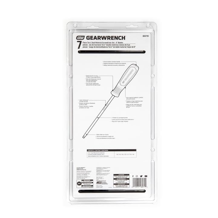 GEARWRENCH 7 Pc. Torx Dual Material Screwdriver Set - 80071H
