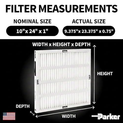 Parker 10x24x1 MERV 8 Xtreme Plus Pleated HVAC Air Filter. 6 Pack - style: 10 x 24 x 1