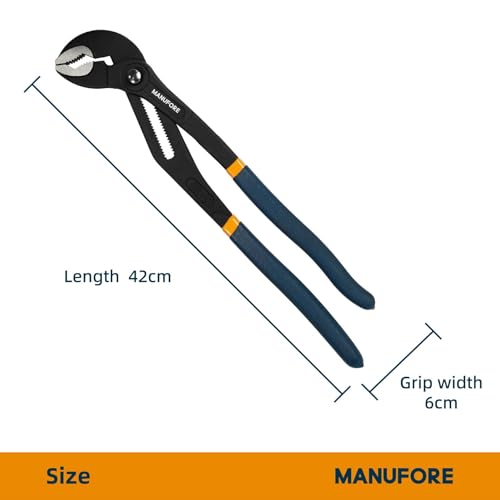 MANUFORE 16 Inch Water Pump Pliers Heavy Duty Tongue and Groove Pliers - style: 16 in