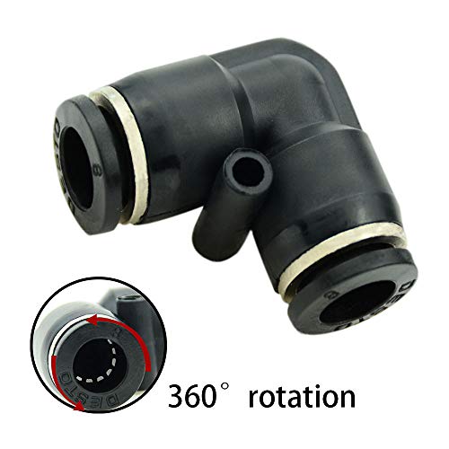 Beduan Push to Connect Fitting Elbow, 4mm x 4mm Tube OD Pneumatic 90° Degree Adapter Push in Fitting for Air Compressor （Pack of 10） - size: 4mm