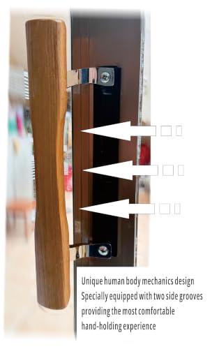 Pack of 2,Patio Pull Handles,Sliding Patio Door Wood Handles,6-5/8 In - size: Pack of 2