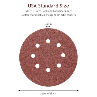 50 PCS 5 Inch 8 Hole Hook and Loop Sanding Discs 400 Grit - style: 400 Grit,50-Pack