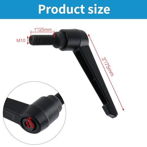 Clamping Lever Handles M10 x 25mm Push Button Ratchet Lever Male Threaded Stud Adjustable Handles Hand Knobs Rotating Screw Handles Bolts with Locking Lever -2pcs - size: M10 x 25mm