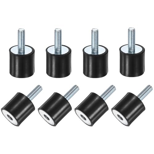 M METERXITY 8-Pack Rubber Mounts D20mmxH20mm Male/Female Vibration Isolators Cylindrical Shock Absorber W M6 x 18mm Studs for Air Compressor/Car/Pump/Boat/Garage Motor/Bobbins Rubber Isolators - size: M6 x 18mm, 20mm x 20mm