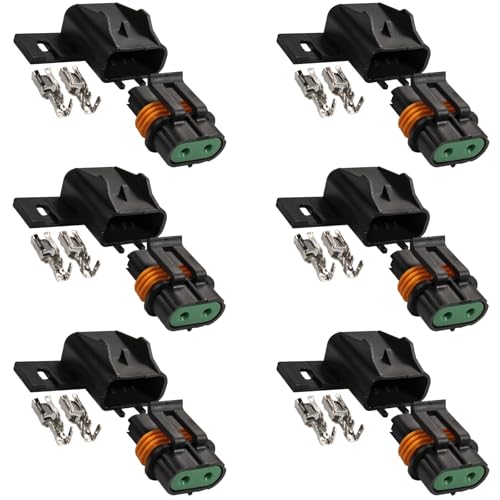 VANSIHO ATO/ATC Inline Fuse Holder Kit, IP67 Waterproof Sealed Fuse Block with 12-10 AWG Terminals for Car Audio, Off-Road Lights, Marine Boats (Pack of 6)