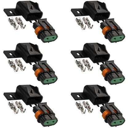 VANSIHO ATO/ATC Inline Fuse Holder Kit, IP67 Waterproof Sealed Fuse Block with 12-10 AWG Terminals for Car Audio, Off-Road Lights, Marine Boats (Pack of 6)