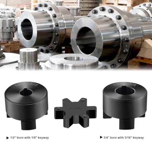 1/2" to 3/4" L075 Flexible 3-Piece L-Jaw Coupling Coupler Set & Rubber Spider for Log Wood Splitter Hybrid Equipment