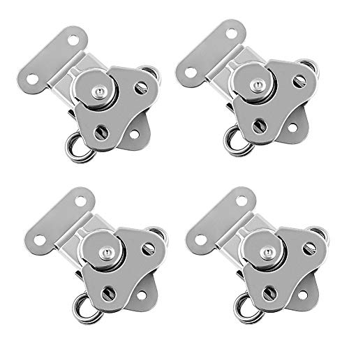 QWORK Compact Stainless Steel Catch Latch 2"x1.5" – 4 Pack Secure Closure for Flight Cases, Tool Boxes & Gear Cases