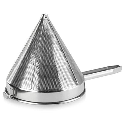 New Star Foodservice 34127 18/8 Stainless Steel China Cap Strainer, 10-Inch, Fine Mesh