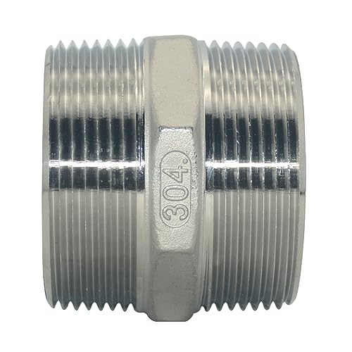 1/8" ~3" NPT Male Threaded Hex Nipple,Stainless Steel 304 Quick Coupler Pipe Fitting (2.5") - size: 2.5 Inch