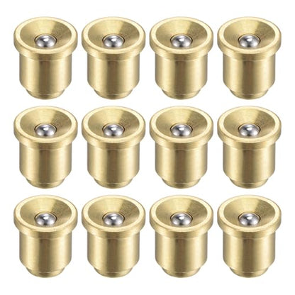 uxcell Brass Push Button Flange Grease Oil Cup 8mm Ball Oiler for Lubrication System 12Pcs - size: 8mm