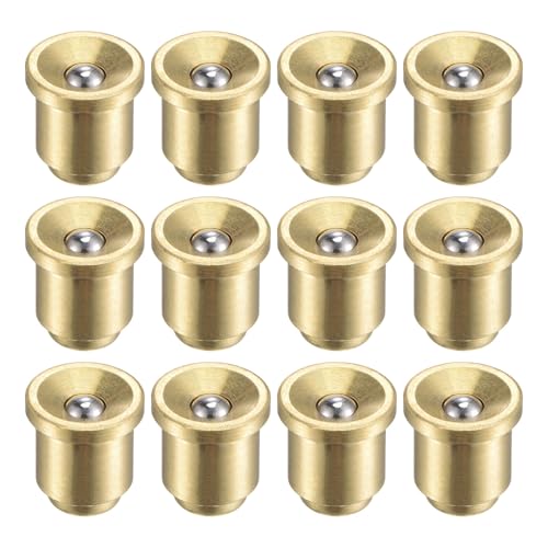 uxcell Brass Push Button Flange Grease Oil Cup 8mm Ball Oiler for Lubrication System 12Pcs - size: 8mm