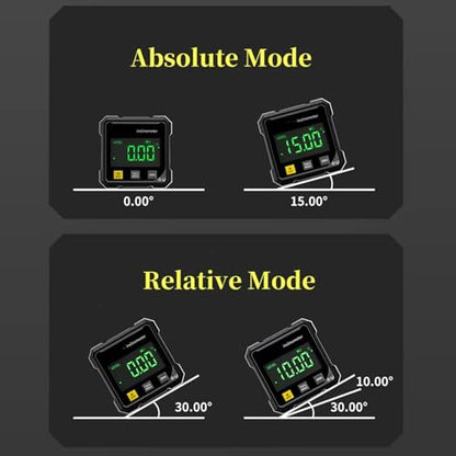 Digital Angle Finder with Electronic Laser & 4-Side Magnetic Base - Electronic Inclinometer with LED Display Cube Inclinometer, Table Saw Miter Protractor, Woodworking Measuring Tool, Level Box