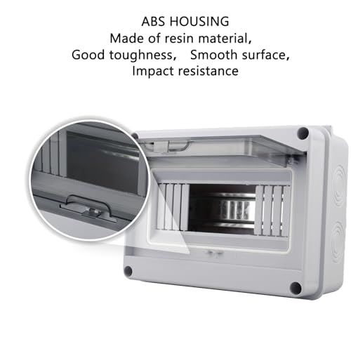 8 Way Circuit Breaker Box, IP65 Waterproof, for Indoor and Outdoor - style: 8 WAY-7.9*6.1*3.7Inch