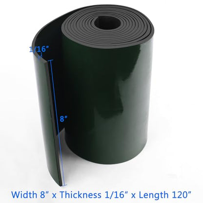 HooTown Adhesive Solid Rubber Strips, Self Neoprene Rubber Sheet Rolls Seal - size: 8”Wide x 120”Long, style: 1/16" Thick Adhesive
