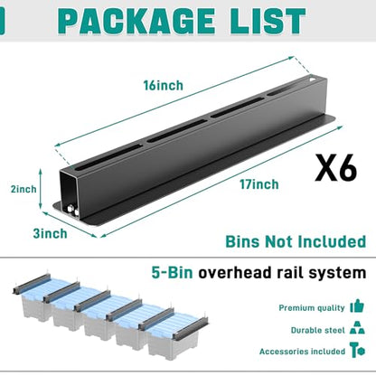 EVERHANGER Ceiling Storage Rack, Heavy Duty Overhead Storage Rack - style: For 5 Bins