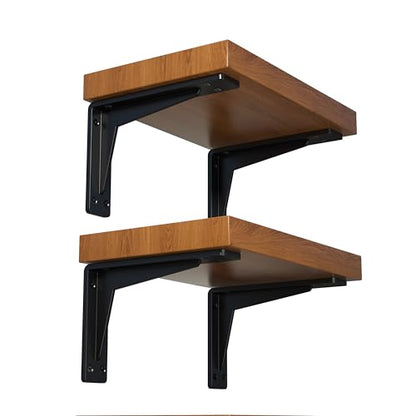 NEODROP 6-Pack 6 Inch Heavy Duty Shelf Brackets, Premium Metal Wall Bracket for Mantel, Countertop Support, Garage Storage Shelves | Floating Shelf Hardware | High Strength Corner Brace - size: 6 Inch, style: 6 Pack