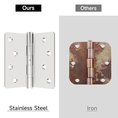Ball Bearing Door Hinges, 4x4 Inch Brushed Nickel Stainless Steel, 3 Pack - color: Brushed Nickel - 08, size: 4 inch - 3 pack