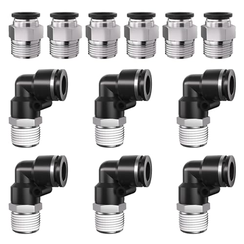 1/2 Push to Connect Fittings npt Thread to 1/2 Air Line quick - size: 1/2"OD x 1/2"NPT