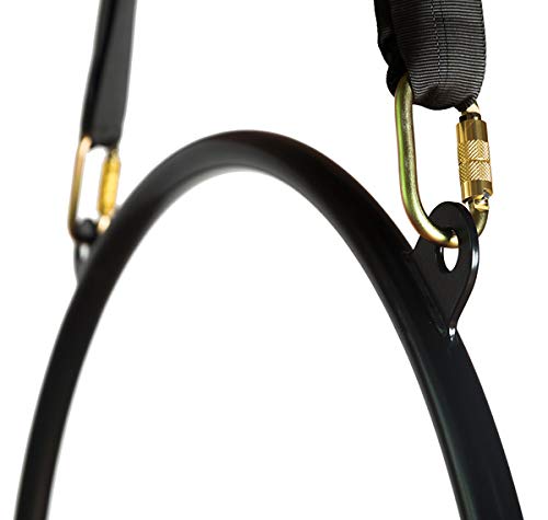 Black Spanset Round Slings 2-Pack 5300lb for Aerial Hoop Rigging polyeste sling for Yoga Hammock Aerial Silks Wrap Over Tree Limbs or Beams - size: 1.75M/ 5'9" FT