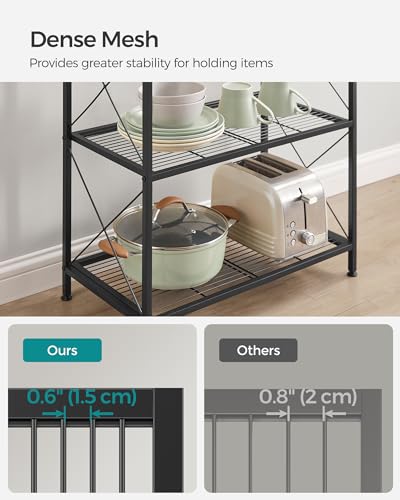 SONGMICS 4-Tier Steel Storage Rack, Shelving Unit with X Side Frames - color: Black, size: 4 Tiers (23.6"W)
