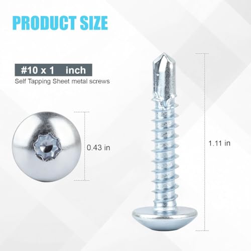 Enclosed Trailer Screws Self Tapping Silver 100 Pack #10 x 1 Inch - color: Silver, size: #10 x 1 Inch
