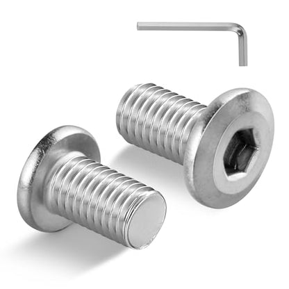 1/4-20 Bolt, 20Pcs 1/4-20 x 1/2" Flat Head Hex Socket Cap Screws, 304 Stainless Steel 18-8 Furniture Bolts, Full Thread (with Hex Spanner) - size: 1/4x1/2