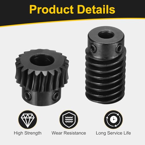 uxcell Worm Gear Set 1 Mod 20T 1:20 Reduction Rate,Gear 10mm,Rod 6mm Bore - size: Gear 10mm, Rod 6mm Bore