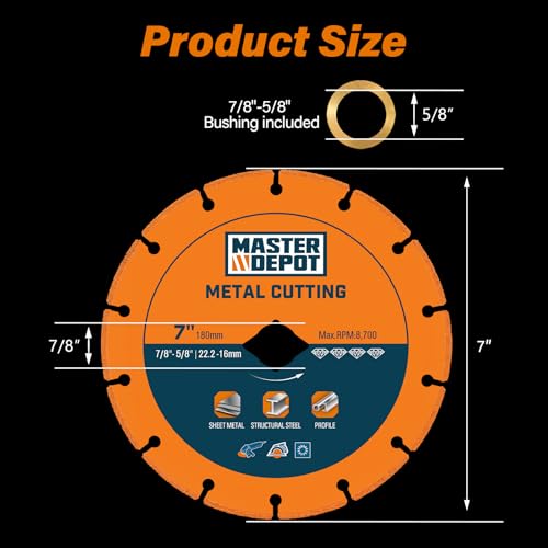 7" Cut Off Wheels, Diamond Cutting Wheel for Angle Grinder (2 Pack) - style: 7 inch/2pcs