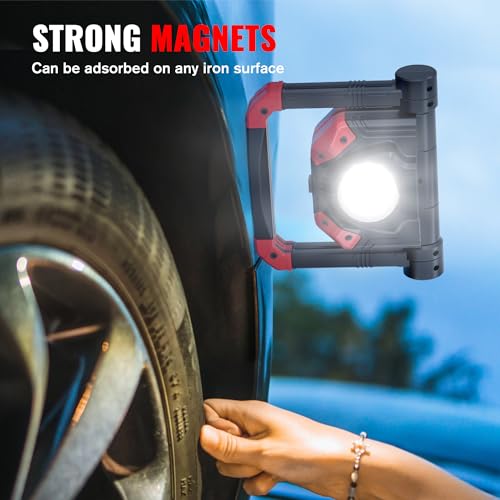 Adelante Rechargeable Work Lights, 2500LM, Magnetic Base, 360° Stand