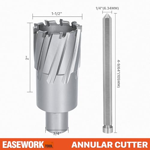 EASEWORK TOOL Carbide-Tipped Annular Cutter, 1-1/2" Diameter 2" Depth - size: 1-1/2"×2"