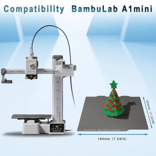 Bambu lab A1mini Cold Build Plate184x184mm, PLA 25-45°C,PETG 40-60°C - color: Cool Plate Grey, size: 184x184mm