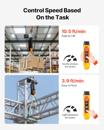 VEVOR 2-Speed 11000lbs Electric Chain Hoist, 30ft Lift Overhead Crane Hoist
