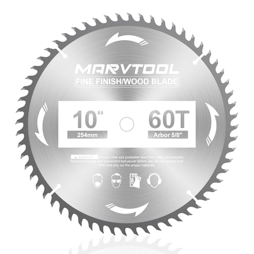 10-Inch 60-Tooth Woodworking Saw Blade, Max 7000 RPM, Fine Finish Wood Crosscutting, Tungsten Carbide Tooth with 5/8 Inch Arbor for Miter Saws & Table Saws (Red) - color: 10" 60T Red