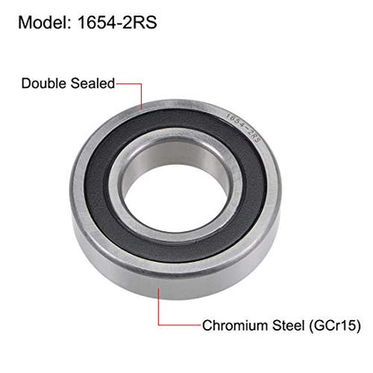 uxcell 1654-2RS Deep Groove Ball Bearing 1-1/4"x2-1/2"x5/8" Chrome Steel - size: 1-1/4"x2-1/2"x5/8"