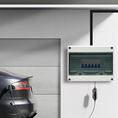 12 Way Distribution Protection Box,ABS/PC Alloy Plastic Transparent Cover Circuit Breaker Box IP66 Waterproof Distribution Box with DIN Rail and Waterproof Connector - size: HT-12