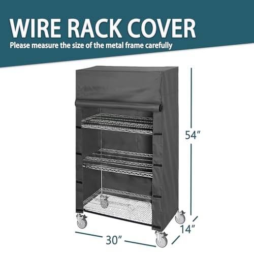 Waterproof Shelving Cover, Fits 30" W x 14" D x 54" H Storage Rack - color: Black, size: 30"W x 14"D x 54"H