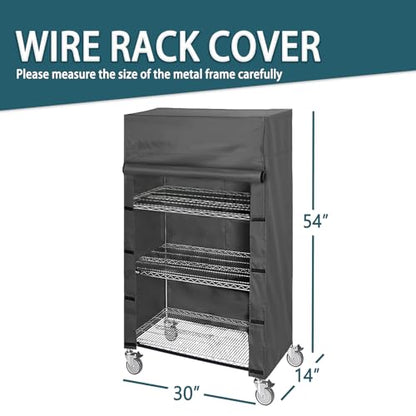 Waterproof Shelving Cover, Fits 30" W x 14" D x 54" H Storage Rack - color: Black, size: 30"W x 14"D x 54"H