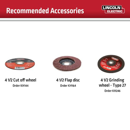 Lincoln Electric K5447-1 11 Amp 4.5in Angle Grinder with 10ft Power Cord