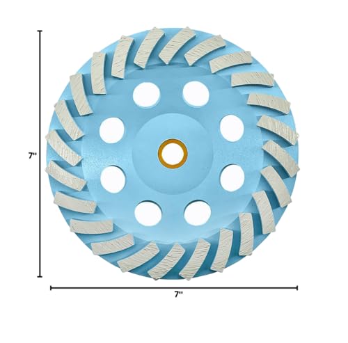 7" Concrete Grinding Wheel, 24 Turbo Segments, 7/8"-5/8" Threaded Arbor - style: 7" - 24 Segs