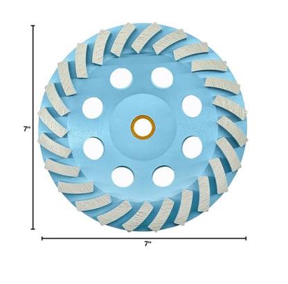 7" Concrete Grinding Wheel, 24 Turbo Segments, 7/8"-5/8" Threaded Arbor - style: 7" - 24 Segs